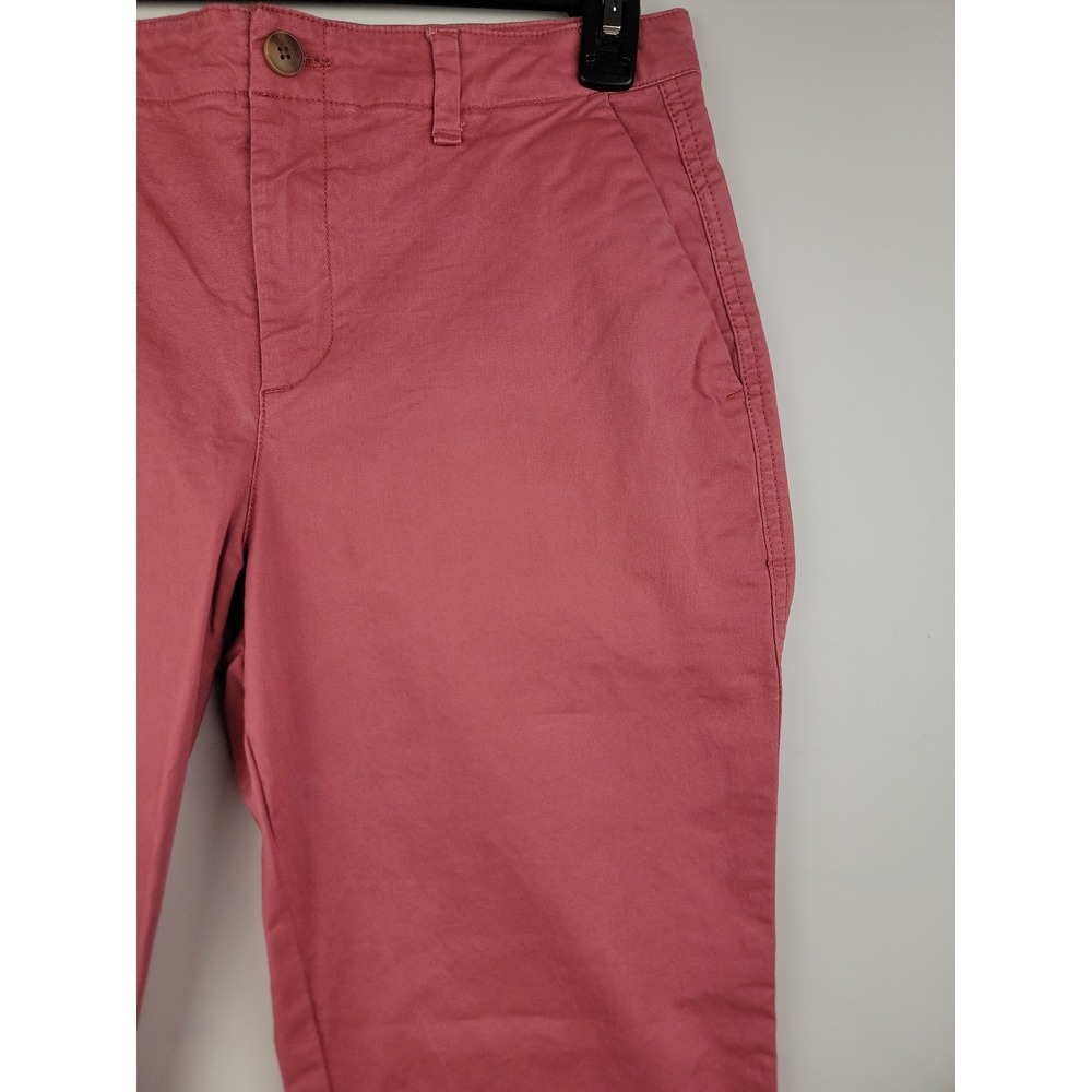Old Navy Pixie Chino Pants Pink Mid Rise Straight Leg Womens 32x27 - Picture 8 of 11
